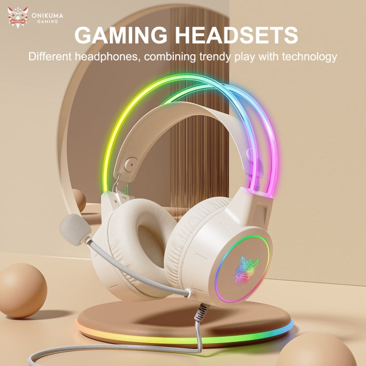ONIKUMA X15 Pro Symphony Wired Gaming Headphone with Microphone(Beige)