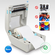 POS-9210 110mm USB POS Receipt Thermal Printer Express Delivery Barcode Label Printer, EU Plug(White)
