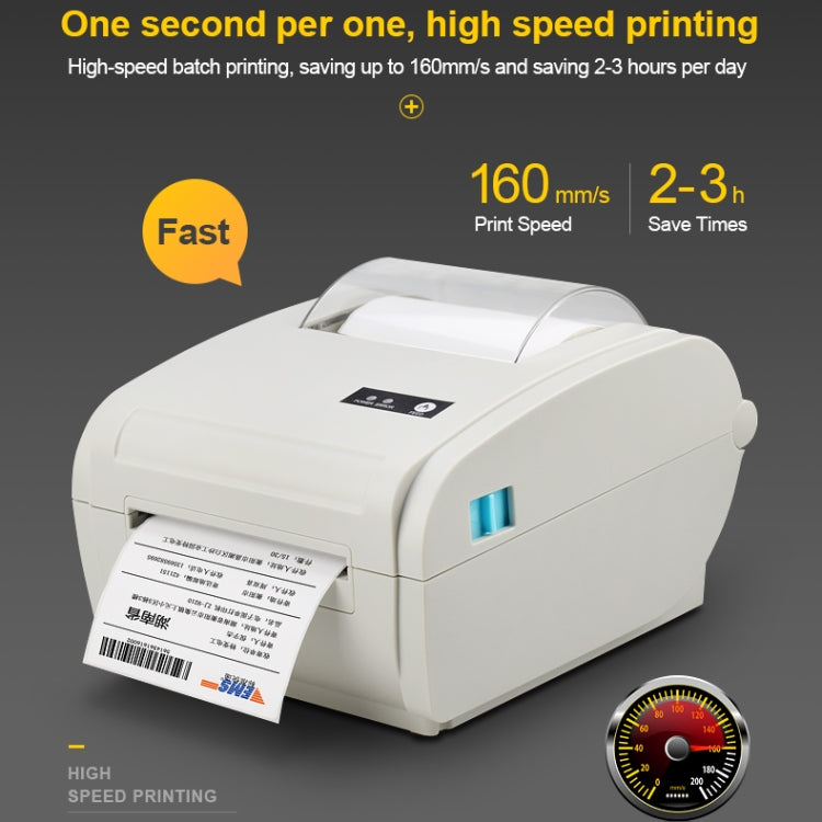 POS-9210 110mm USB POS Receipt Thermal Printer Express Delivery Barcode Label Printer, US Plug(White)