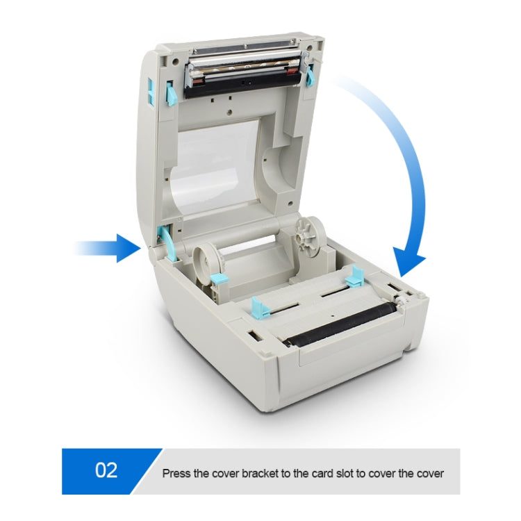 POS-9210 110mm USB POS Receipt Thermal Printer Express Delivery Barcode Label Printer, US Plug(White)