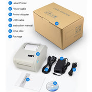 POS-9210 110mm USB POS Receipt Thermal Printer Express Delivery Barcode Label Printer, US Plug(White)