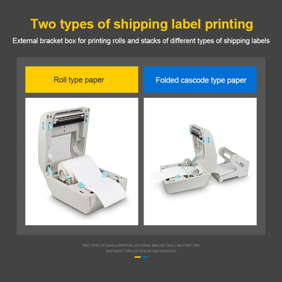 POS-9210 110mm USB +  Bluetooth POS Receipt Thermal Printer Express Delivery Barcode Label Printer, US Plug(White)