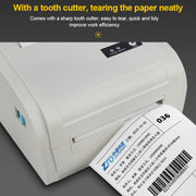 POS-9210 110mm USB +  Bluetooth POS Receipt Thermal Printer Express Delivery Barcode Label Printer, US Plug(White)