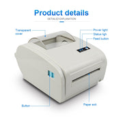 POS-9210 110mm USB +  Bluetooth POS Receipt Thermal Printer Express Delivery Barcode Label Printer, US Plug(White)