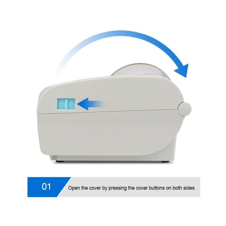 POS-9210 110mm USB +  Bluetooth POS Receipt Thermal Printer Express Delivery Barcode Label Printer, US Plug(White)