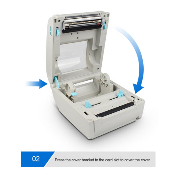 POS-9210 110mm USB +  Bluetooth POS Receipt Thermal Printer Express Delivery Barcode Label Printer, US Plug(White)