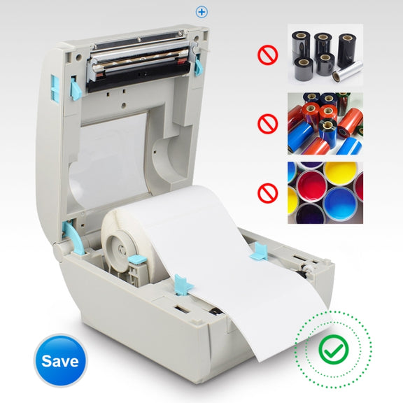 POS-9210 110mm USB +  Bluetooth POS Receipt Thermal Printer Express Delivery Barcode Label Printer, US Plug(White)