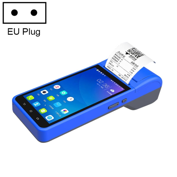 POS-6000 4G Version 1GB+8GB 58mm PDA Handheld 5.5 inch QR Code Android Smart POS Teminal Scanner Printer, EU Plug