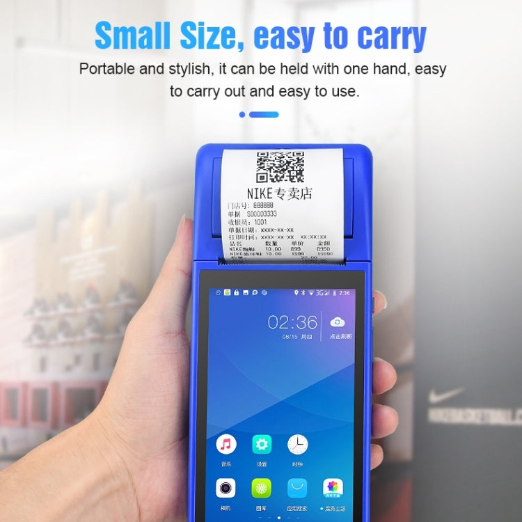 POS-6000 4G Version 1GB+8GB 58mm PDA Handheld 5.5 inch QR Code Android Smart POS Teminal Scanner Printer, EU Plug