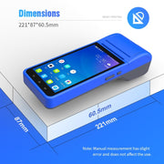 POS-6000 4G Version 1GB+8GB 58mm PDA Handheld 5.5 inch QR Code Android Smart POS Teminal Scanner Printer, EU Plug
