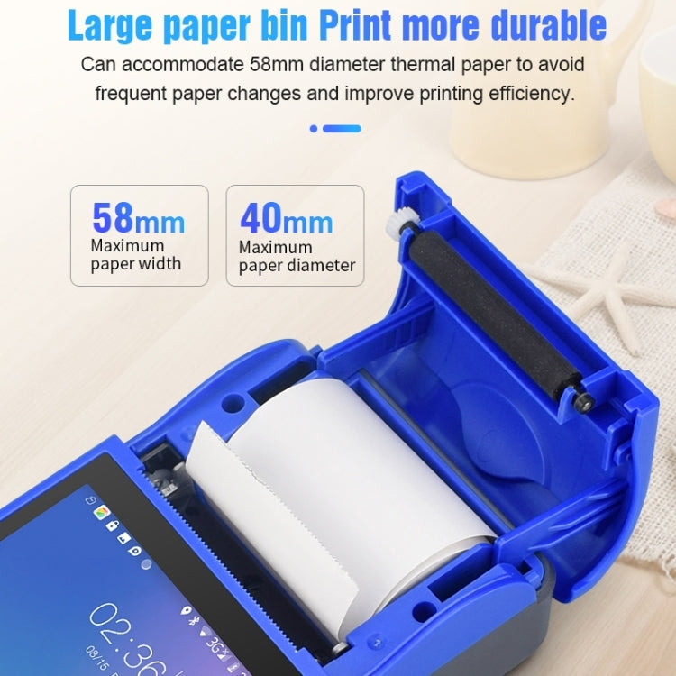 POS-6000 4G Version 1GB+8GB 58mm PDA Handheld 5.5 inch QR Code Android Smart POS Teminal Scanner Printer, US Plug