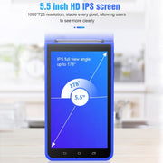 POS-6000 4G Version 1GB+8GB 58mm PDA Handheld 5.5 inch QR Code Android Smart POS Teminal Scanner Printer, EU Plug