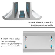 Universal Portable Aluminum Alloy Single Slot Width Adjustable Laptop Vertical Radiating Storage Stand Base(Black)