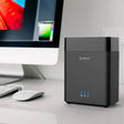 ORICO DS200C3 3.5 inch 2 Bay Magnetic-type USB-C / Type-C Hard Drive Enclosure with Blue LED Indicator(Black) - HDD Enclosure by ORICO | Online Shopping South Africa | PMC TechLife | Buy Now Pay Later Mobicred