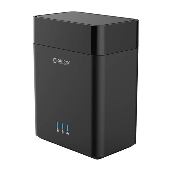 ORICO DS200C3 3.5 inch 2 Bay Magnetic-type USB-C / Type-C Hard Drive Enclosure with Blue LED Indicator(Black)