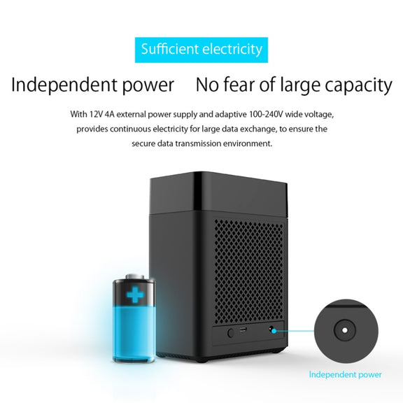 ORICO DS200C3 3.5 inch 2 Bay Magnetic-type USB-C / Type-C Hard Drive Enclosure with Blue LED Indicator(Black)