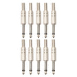 10 PCS 2 Pin 6.5mm Plug Zinc Alloy Welded Type Audio Connector 6.35 Audio Plug - Microphone Audio Cable & Connector by PMC TechLife | Online Shopping South Africa | PMC TechLife
