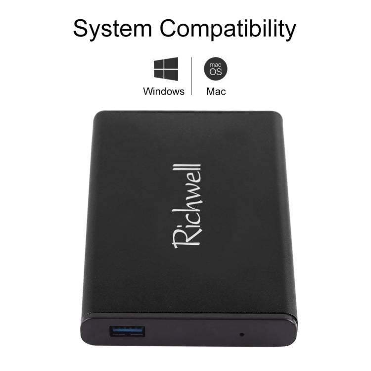 Richwell SATA R2-SATA-2TB 2TB 2.5 inch USB3.0 Super Speed Interface Mobile Hard Disk Drive(Black)