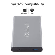 Richwell SATA R2-SATA-2TB 2TB 2.5 inch USB3.0 Super Speed Interface Mobile Hard Disk Drive(Grey)