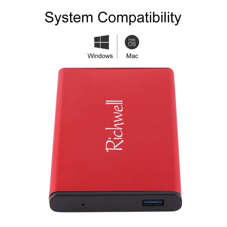 Richwell SATA R2-SATA-2TB 2TB 2.5 inch USB3.0 Super Speed Interface Mobile Hard Disk Drive(Red)