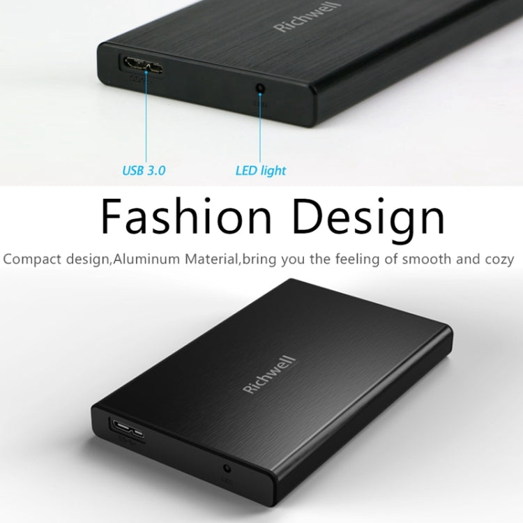 Richwell SATA R23-SATA-2TB 2TB 2.5 inch USB3.0 Interface Mobile Hard Disk Drive(Black)