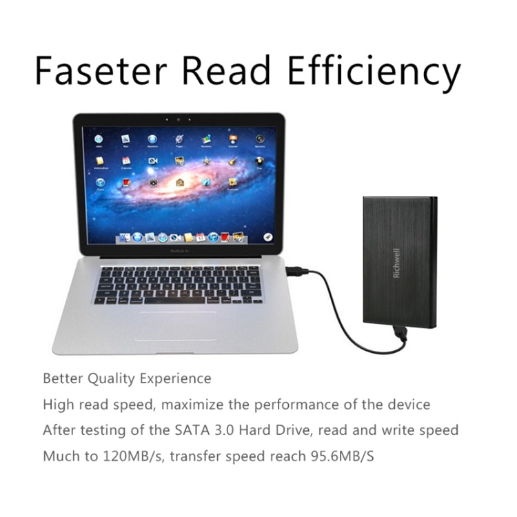 Richwell SATA R23-SATA-2TB 2TB 2.5 inch USB3.0 Interface Mobile Hard Disk Drive(Black)