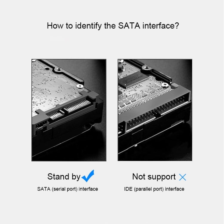 Universal SATA 2.5 / 3.5 inch USB3.0 Interface External Solid State Drive Enclosure for Laptops / Desktop Computers, The Maximum Support Capacity: 10TB