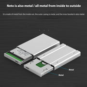 Blueendless U23Q SATA 2.5 inch Micro B Interface HDD Enclosure with USB-C / Type-C to USB 3.0 Cable, Support Thickness: 1cm or less