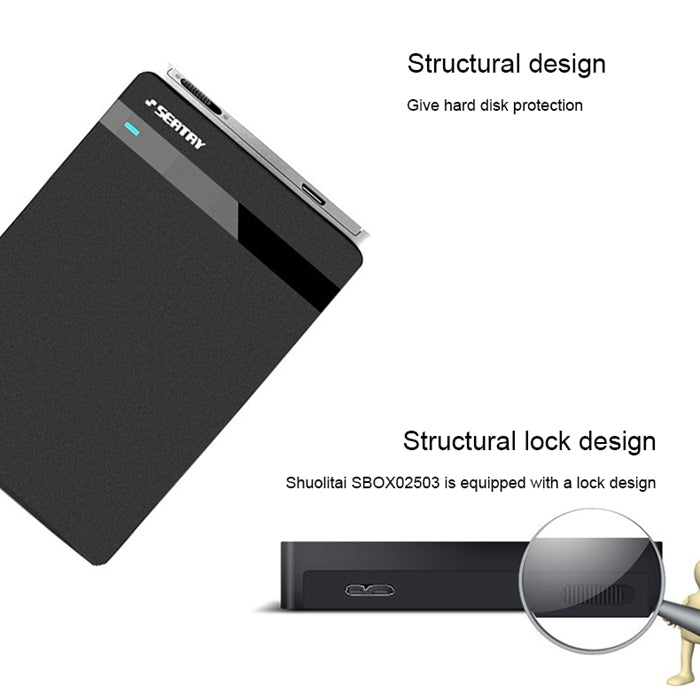 SEATAY HD213 Tool Free Screwless SATA 2.5 inch USB 3.0 Interface HDD Enclosure, The Maximum Support Capacity: 2TB(White)