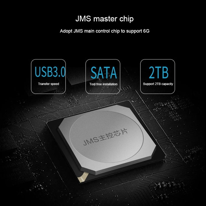 SEATAY HD213 Tool Free Screwless SATA 2.5 inch USB 3.0 Interface HDD Enclosure, The Maximum Support Capacity: 2TB(White)