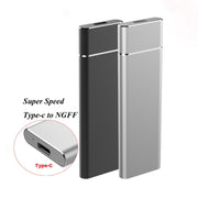M.2 NGFF to USB-C / Type-C USB 3.1 Interface Aluminum Alloy SSD Enclosure(Black)