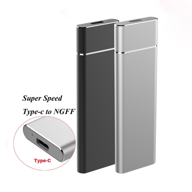 M.2 NGFF to USB-C / Type-C USB 3.1 Interface Aluminum Alloy SSD Enclosure (Silver)