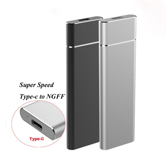 M.2 NGFF to USB-C / Type-C USB 3.1 Interface Aluminum Alloy SSD Enclosure (Silver)
