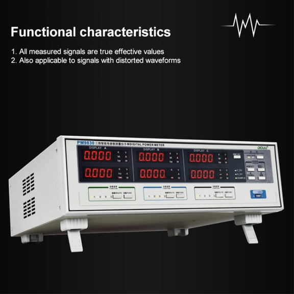 DCUU PM9830 500V 80A Three Phase Digital AC Voltage Current Power Factor & Power Meter (US Plug)