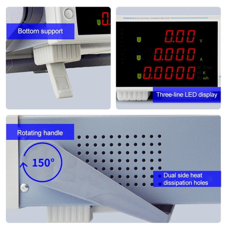 DCUU PM9915 Intelligent Electrical Parameters Measuring Instrument (EU Plug)