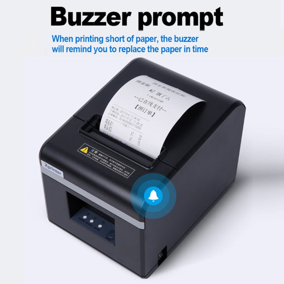 Xprinter N160II USB+Bluetooth Interface 80mm 160mm/s Automatic Thermal Receipt Printer, EU Plug