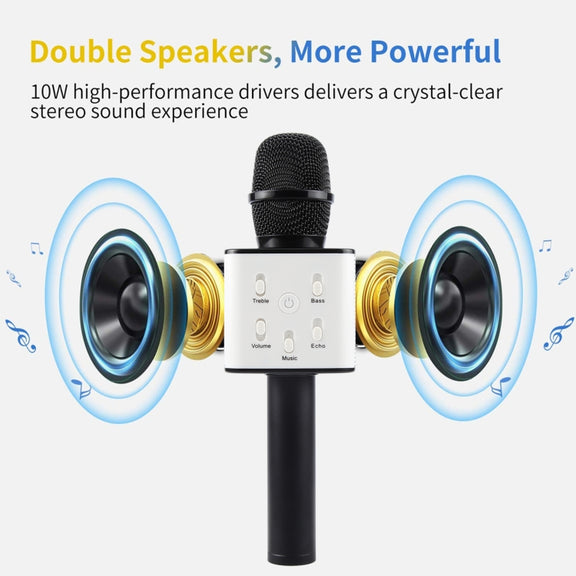 SDRD SD-08 Double Speakers High Sound Quality Handheld KTV Karaoke Recording Bluetooth Wireless Condenser Microphone(Rose Gold)