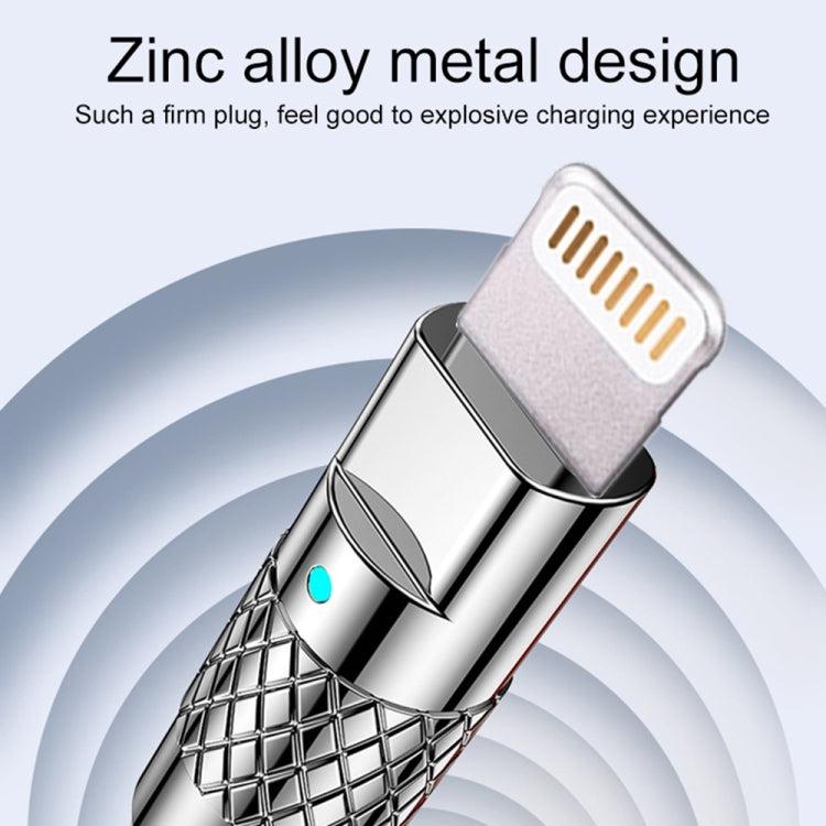 Mech Series 6A 120W USB to 8 Pin Metal Plug Silicone Fast Charging Data Cable, Length: 1.2m(White)