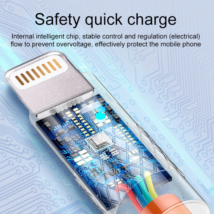 Mech Series 6A 120W USB to 8 Pin Metal Plug Silicone Fast Charging Data Cable, Length: 1.2m(White)