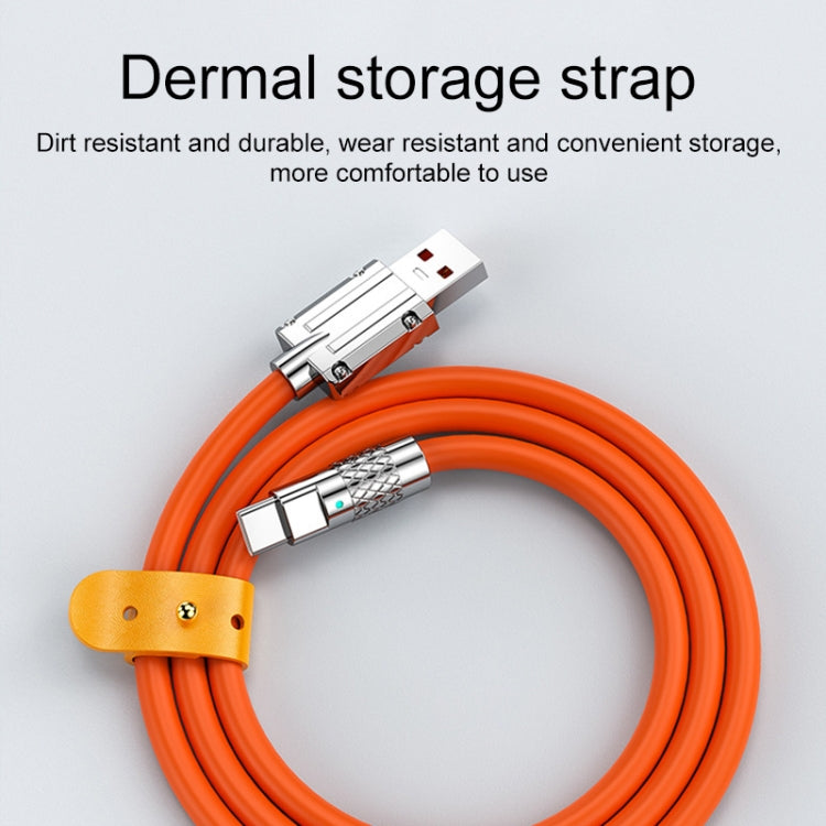 Mech Series 6A 120W USB to USB-C / Type-C Metal Plug Silicone Fast Charging Data Cable, Length: 1.2m(Blue)