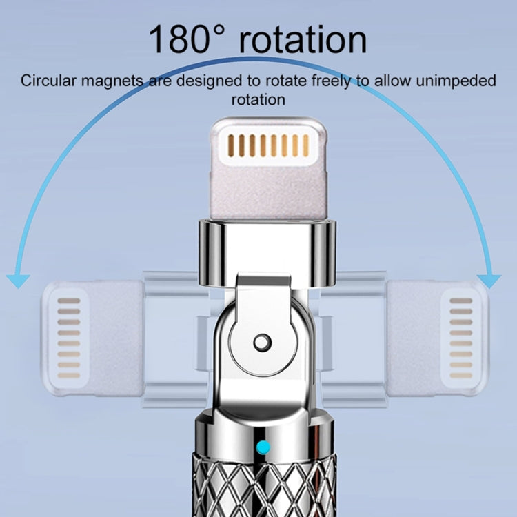 Mech Series 6A 120W USB to 8 Pin 180-degree Metal Plug Fast Charging Cable, Length: 1.8m(Orange)
