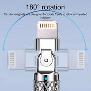 Mech Series 6A 120W USB to 8 Pin 180-degree Metal Plug Fast Charging Cable, Length: 1.8m(Black)