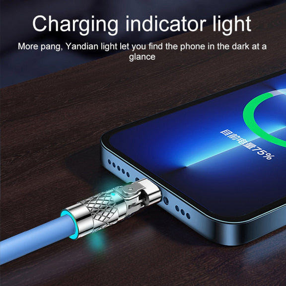 Mech Series 6A 120W USB to 8 Pin 180-degree Metal Plug Fast Charging Cable, Length: 1.8m(Orange)