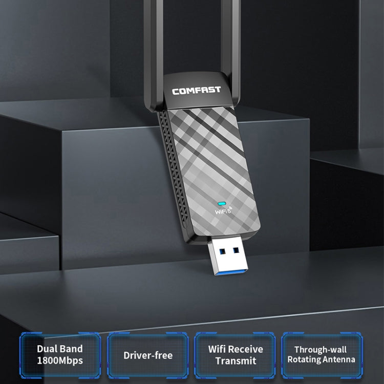COMFAST CF-952AX V2 1800Mbps Dual Band Wireless Network Card WiFi6 USB Adapter