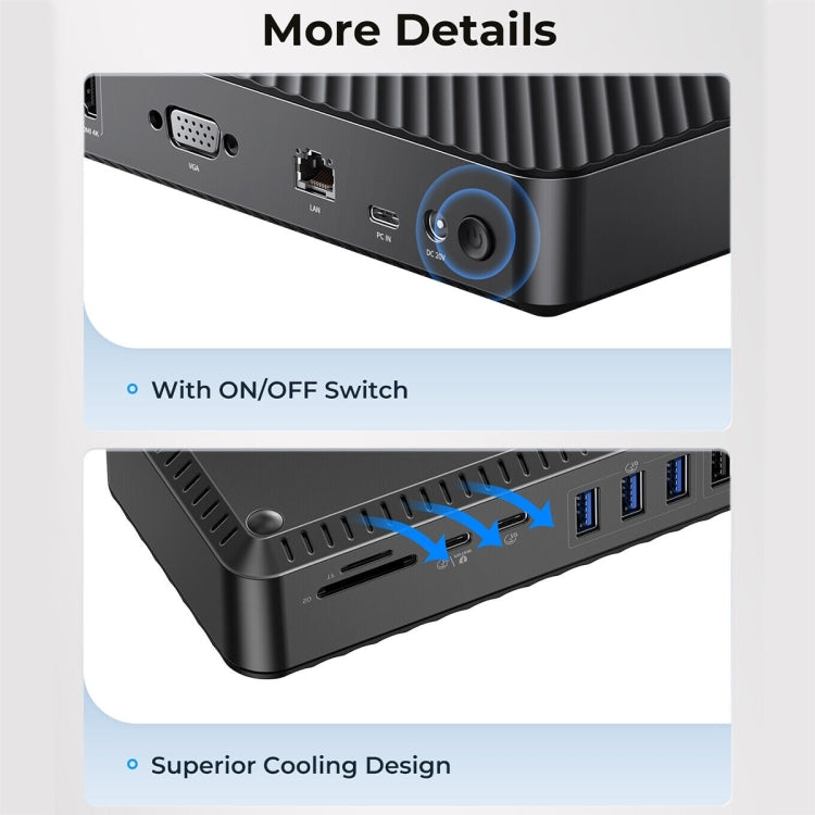 ORICO DKA20-BK-BP 10Gbps 20 in 1 Type-C 3.0 HUB Docking Station (US Plug)