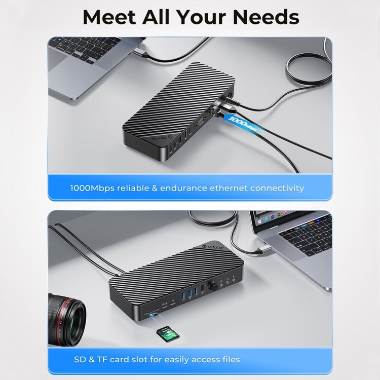 ORICO DKA20-BK-BP 10Gbps 20 in 1 Type-C 3.0 HUB Docking Station (US Plug)