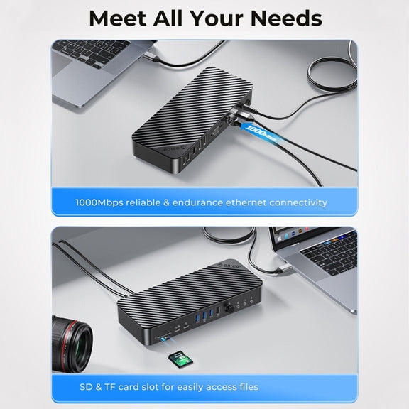 ORICO DKA20-BK-BP 10Gbps 20 in 1 Type-C 3.0 HUB Docking Station (US Plug)