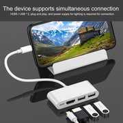 75216 4 in 1 8 Pin to HDMI + 8 Pin Charging + 2 USB Ports HD Video Converter