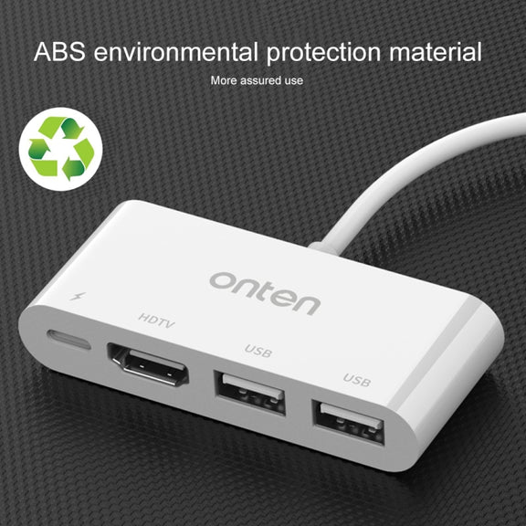 75216 4 in 1 8 Pin to HDMI + 8 Pin Charging + 2 USB Ports HD Video Converter