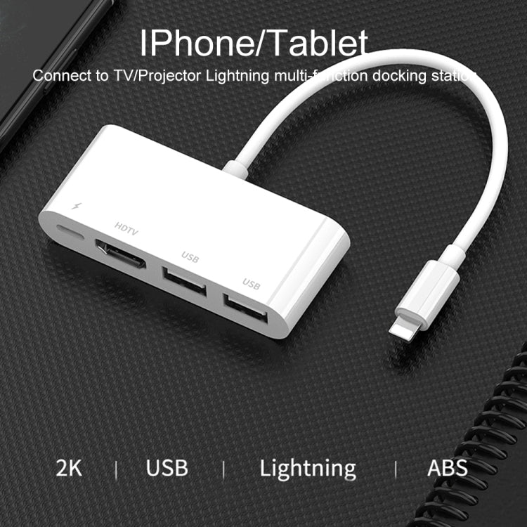 75216 4 in 1 8 Pin to HDMI + 8 Pin Charging + 2 USB Ports HD Video Converter